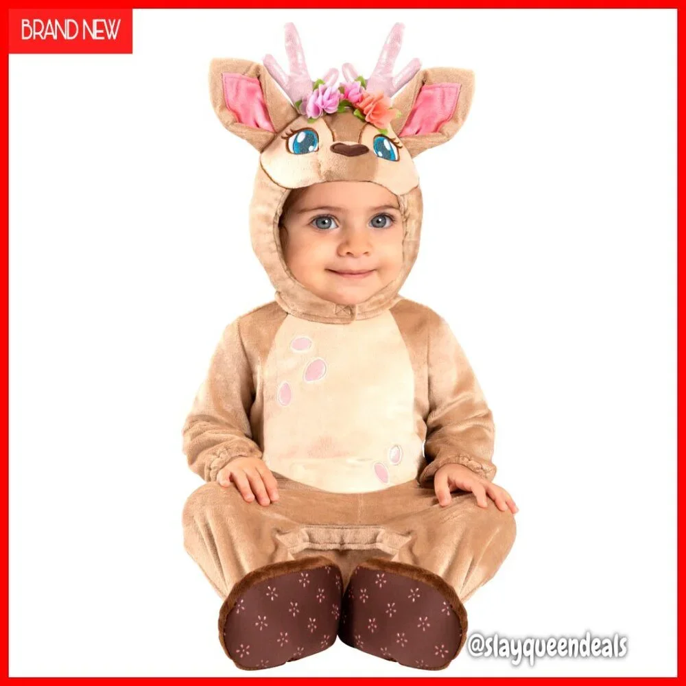 Baby Faux Fur Fawn Costume 6-12 Months Halloween Polyester Loose Fit